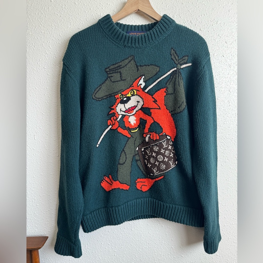 Louis Vuitton Teal Sweater with Cartoon Design - Picture 2 of 12